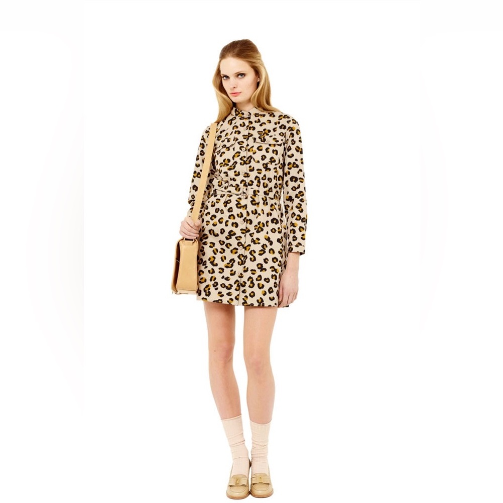 APC leopard print shift dress